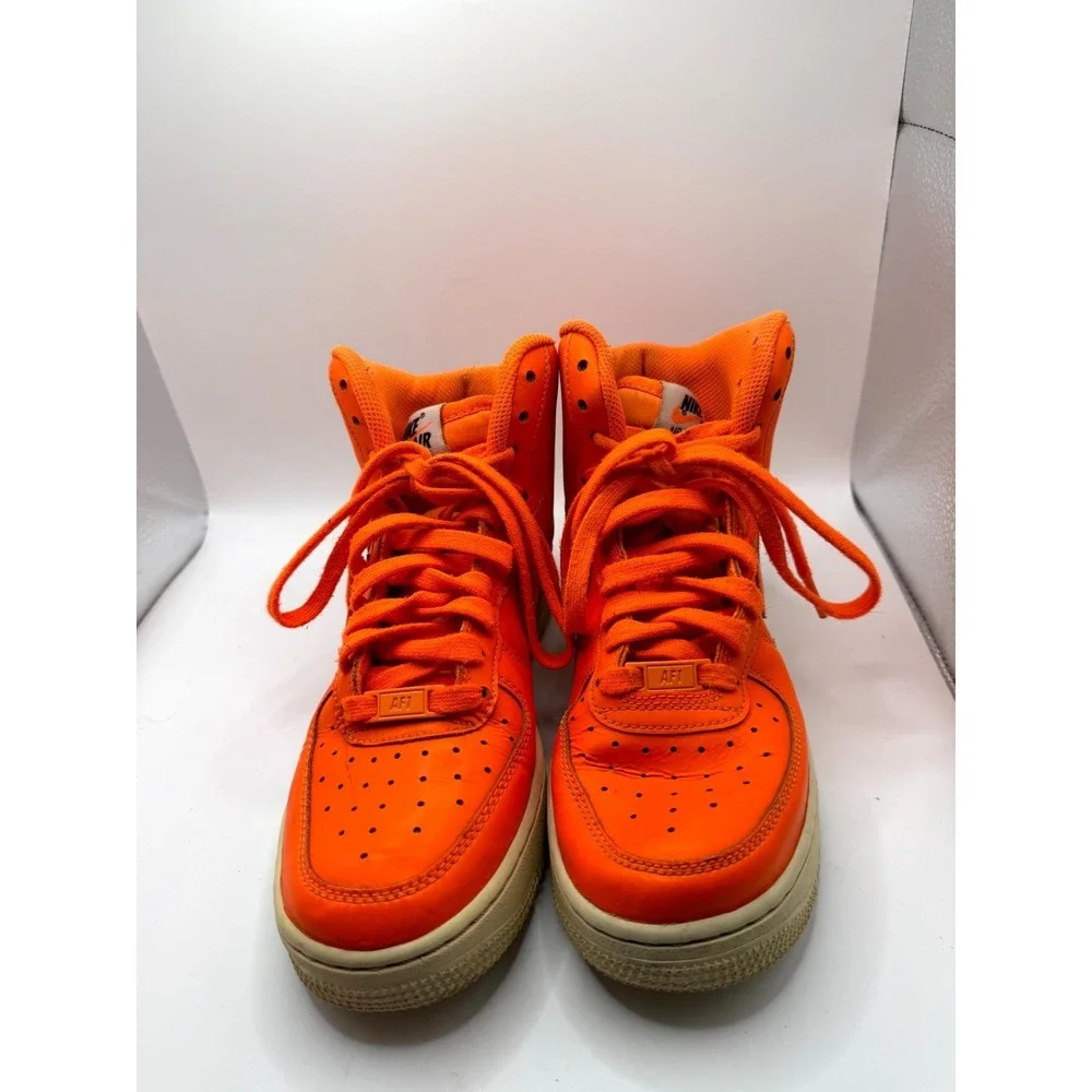 Nike Air Force 1 High LV8 GS Just Do It AV7951-800 Kids 5.5 Sneaker Orange Shoes